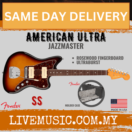Fender American Ultra Jazzmaster Guitar, Rosewood Fretboard with Case - Ultraburst