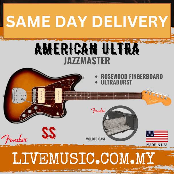 Fender American Ultra Jazzmaster Guitar, Rosewood Fretboard with Case - Ultraburst