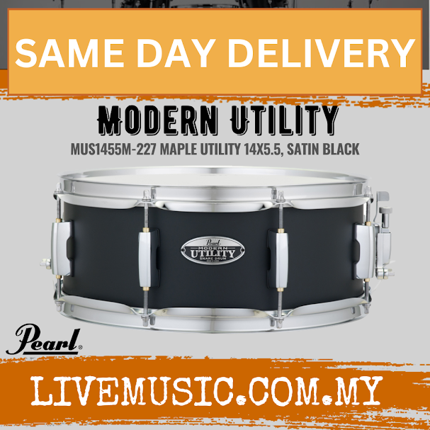 Pearl MUS1455M/227 14x5.5 Modern Utility Snare Drum, Satin Slade Black