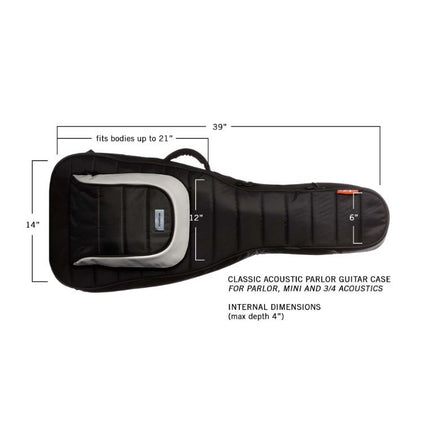 MONO Classic Acoustic Parlor Guitar Case - Black (M80-AP-BLK)