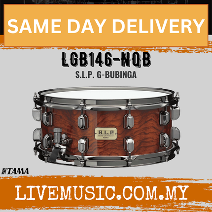 Tama S.L.P. G-Bubinga Snare Drum - 14" x 6" - Natural Quilted Bubinga (LGB146-NQB/LGB146 NQB/LGB146NQB)