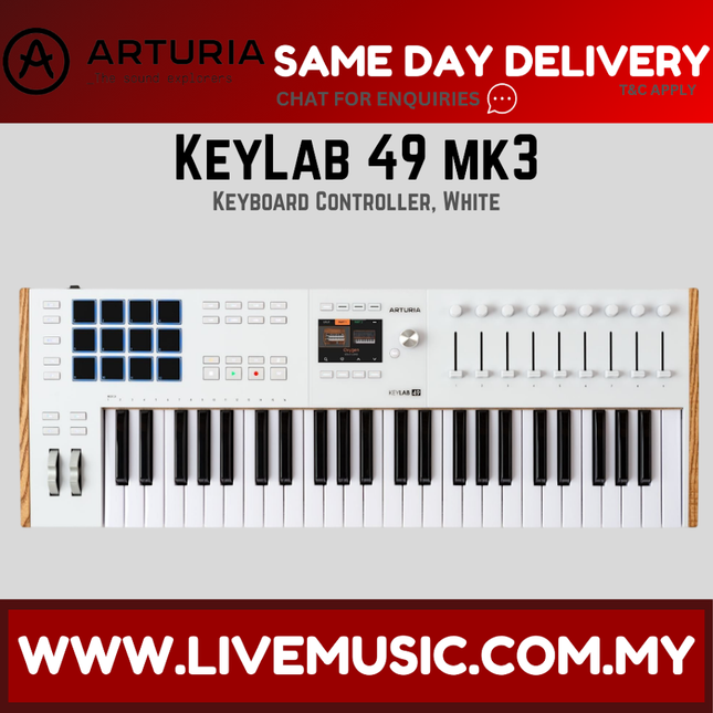 Arturia KeyLab 49 MkIII Keyboard Controller - White (Keylab49 Keylab-49)