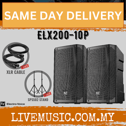EV Electro-Voice ELX200-10P 1200W 10" Powered Speaker With Speaker Stand And Cable - Each / Pair ( ELX200 10P / ELX20010P )