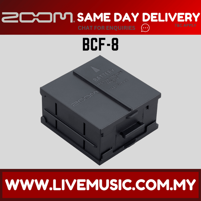 BCF-8 battery case in black plastic with hinged lid and front battery terminals