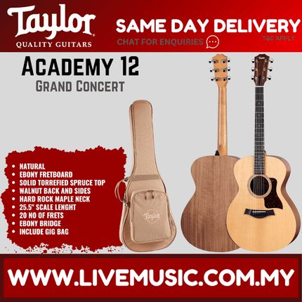 Taylor Academy 12 Grand Concert Acoustic Guitar w/Bag