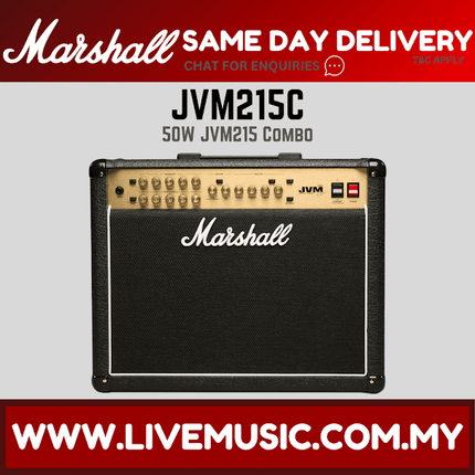 Marshall JVM215C 1x12 Inch 50 Watt Tube Guitar Amplifier (JVM-215C)
