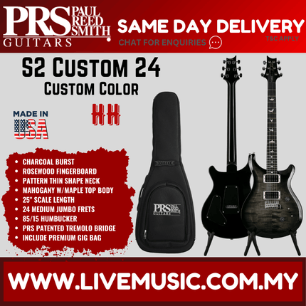 Charcoal burst electric guitar with black gig bag, single cutaway, dual humbuckers