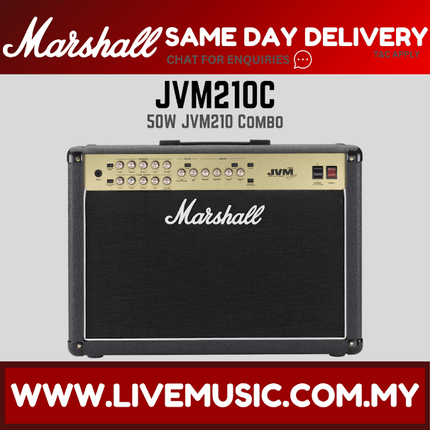 Marshall JVM210C 2x12 Inch 100 Watt Tube Guitar Amplifier (JVM-210C)