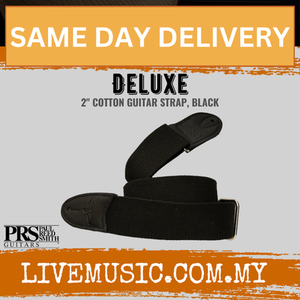 PRS Deluxe 2inch Cotton Guitar Strap, Black