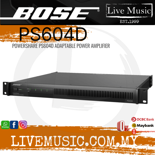Bose PowerShare PS604D Adaptable 600W 4-Channel Power Amplifier ( PS640D )
