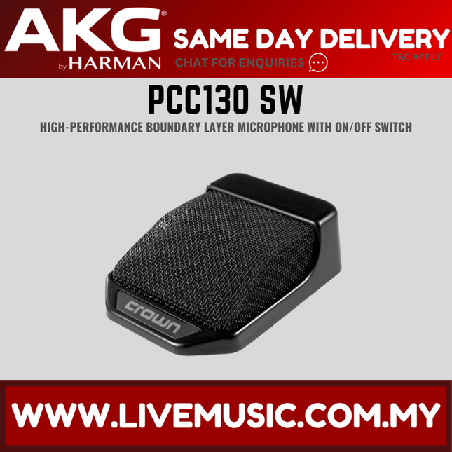 AKG PCC130SW Supercardioid Boundary Layer Microphone with Programmable Switch (PCC-130SW PCC 130SW)