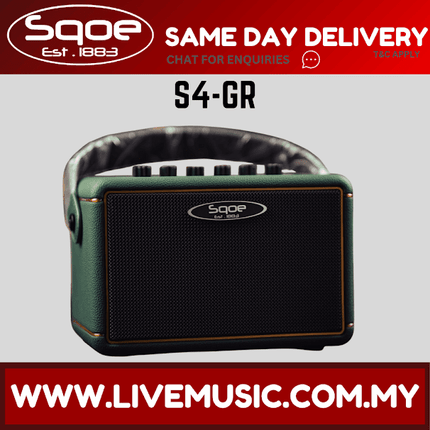 Sqoe S4-GR 10watt Portable Mini Amplifier w/Bluetooth - Green ( S4GR / S4 GR )