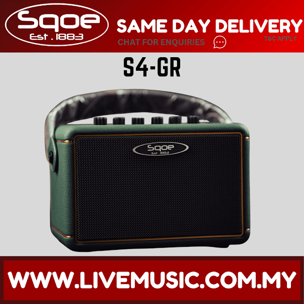 Sqoe S4-GR 10watt Portable Mini Amplifier w/Bluetooth - Green ( S4GR / S4 GR )