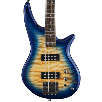 Jackson JS Series Spectra Bass JS3Q QMT Electric Bass Guitar, Laurel Fretboard - Amber Blue Burst
