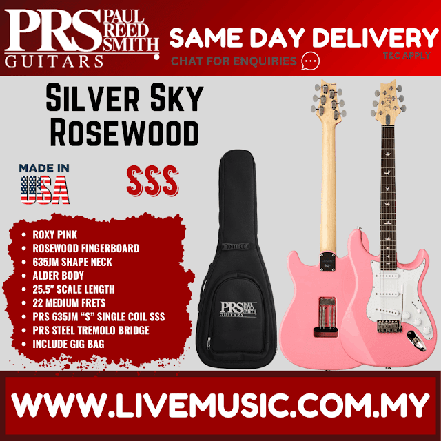 PRS John Mayer Silver Sky Rosewood Electric Guitar w/Bag