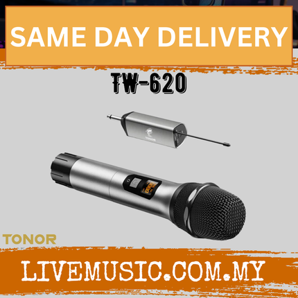 TONOR TW-620 Wireless Microphone - Grey / Black / Red ( TW 620 / TW620 )