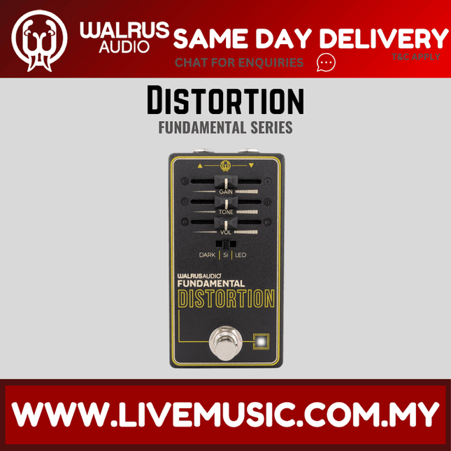 Walrus Audio Fundamental Series Distortion Guitar Effects Pedal