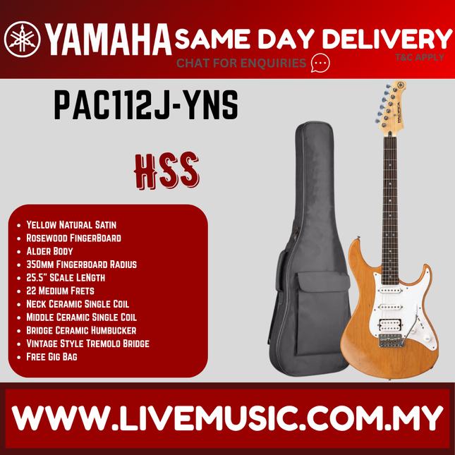 Yamaha PAC112J Pacifica Electric Guitar - Yellow Natural ( PAC 112J / PAC-112J )