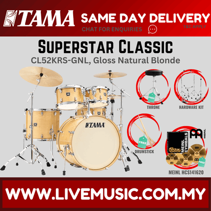 Tama Superstar Classic CL52KRS 5-Piece With Meinl HCS141620 Cymbal Set - ( CL-52KRS )