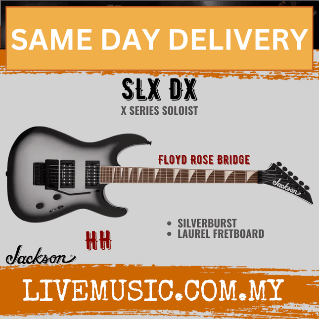 Jackson X Series Soloist SLX DX Electric Guitar, Laurel FB, Silverburst