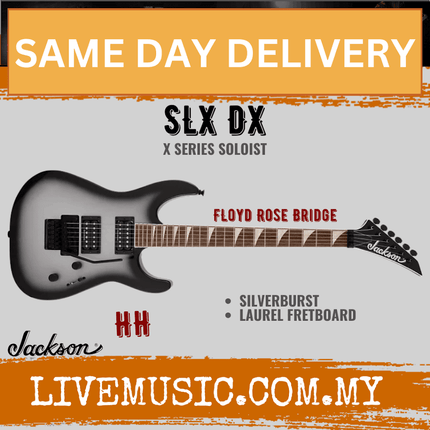 Jackson X Series Soloist SLX DX Electric Guitar, Laurel FB, Silverburst