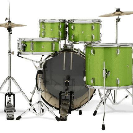PDP Center Stage 5-piece Complete Drum Set with Hardware, Stool and Cymbal - Electric Green Sparkle ( PDCE2215KT )