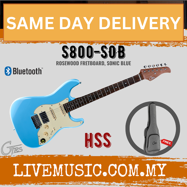 GTRS S800-SOB HSS Series Intelligent Electric Guitar, Rosewood FB, Sonic Blue