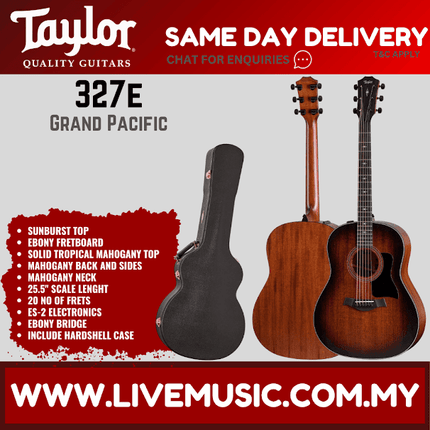 Taylor 327e V-Class Mahogany/Mahogany Grand Pacific Acoustic Guitar w/Case
