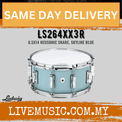 Ludwig LS264XX3R 6.5x14inch Neusonic Snare Drum, Skyline Blue