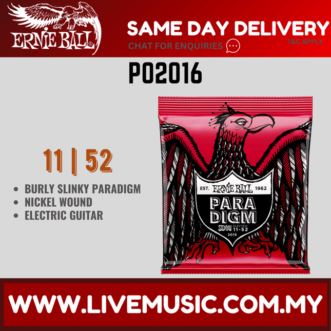Ernie Ball 2016 Burly Slinky Paradigm Electric Guitar Strings, 11-52 Gauge
