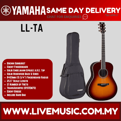 Yamaha LL-TA TransAcoustic Dreadnought Acoustic-Electric Guitar with Hard Bag - ( LLTA / LL-TA-VT )