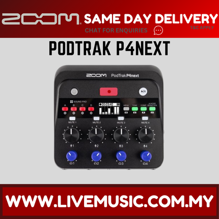 Zoom PodTrak P4next Audio Interface ( P4-NEXT P4 NEXT ) Replace PodTrak P4 P-4