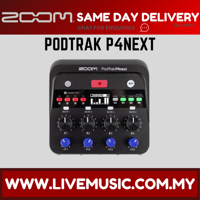 Zoom PodTrak P4next Audio Interface ( P4-NEXT P4 NEXT ) Replace PodTrak P4 P-4
