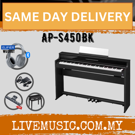 Casio AP-S450 Celviano 88-Keys Digital Piano with FREE Piano Bench and Headphone - Black (APS 450/APS450)
