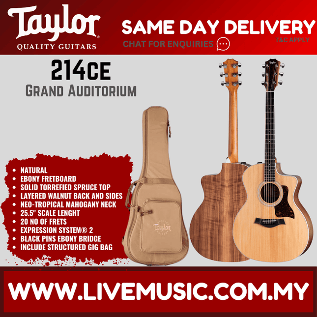 Taylor 214ce Grand Auditorium Acoustic Guitar w/Bag