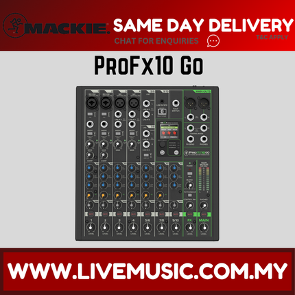 Mackie PROFX10GO Battery Powered Mixer ( PROFX10 PROFX10 GO )