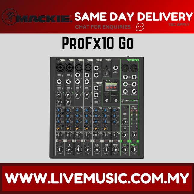 Mackie PROFX10GO Battery Powered Mixer ( PROFX10 PROFX10 GO )