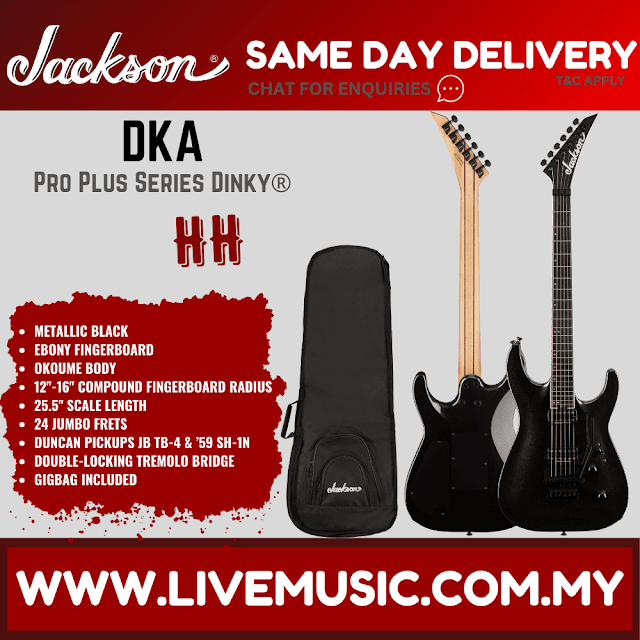 Jackson Pro Plus Series DKA Electric Guitar, Ebony FB, Metallic Black