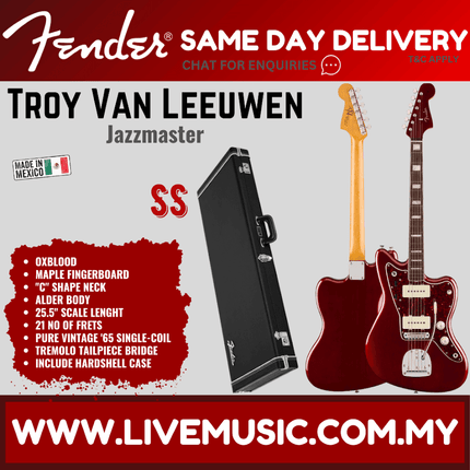 Fender Artist Troy Van Leeuwen Jazzmaster Guitar, RW Neck, Oxblood