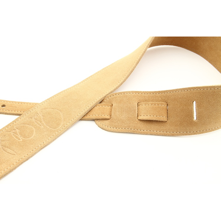 PRS Embossed Signature Suede Guitar Strap - Tan