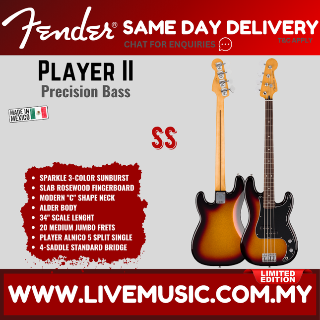 Sparkle 3-color sunburst Precision Bass electric guitar, rosewood fingerboard