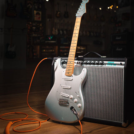 Fender H.E.R. Stratocaster Electric Guitar, Maple FB, Chrome Glow
