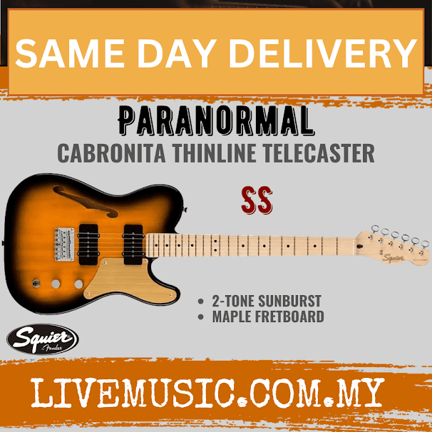 Squier Paranormal Series Cabronita Thinline Telecaster Electric Guitar - 2-Tone Sunburst