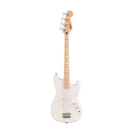Squier Sonic Bronco Bass Guitar w/White Pickguard, Maple FB, Arctic White