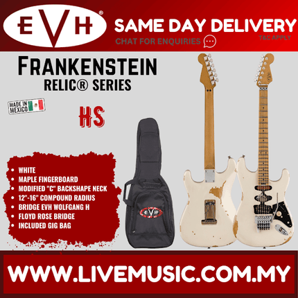 EVH Frankenstein Series Relic Electric Guitar, White