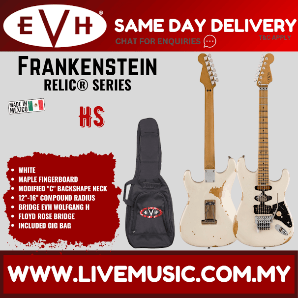 EVH Frankenstein Series Relic Electric Guitar, White