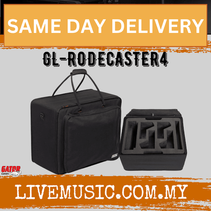Gator GL-RODECASTER4 Lightweight Case for Rodecaster Pro, Four Headphones, and 4 Mics ( GL RODECASTER4 GLRODECASTER4 )