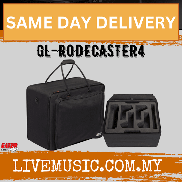 Gator GL-RODECASTER4 Lightweight Case for Rodecaster Pro, Four Headphones, and 4 Mics ( GL RODECASTER4 GLRODECASTER4 )