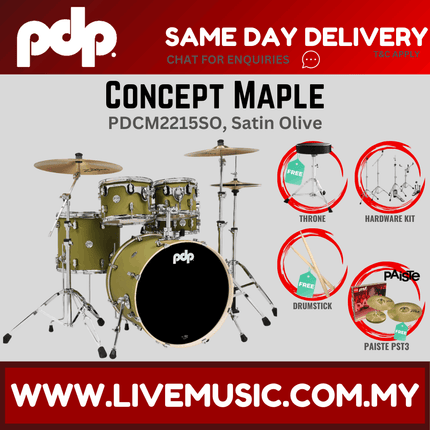 PDP by DW CM5 Concept Maple Shell Pack - 5-piece With PST3 Cymbals ( PDCM2215 )