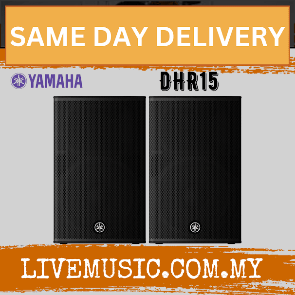 Yamaha DHR15 1000-Watt 15" Powered Loudspeaker w/Speaker Stand - Pair ( DHR-15 / DHR 15 )